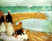 Philip Wilson Steer stranden vid walberswick oil on canvas